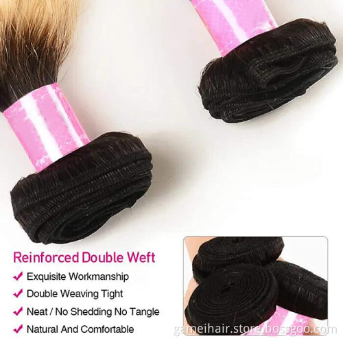 8-40 inch Blonde Weave Virgin Raw Straight Human Hair Machine Double Weft 613 Bundles